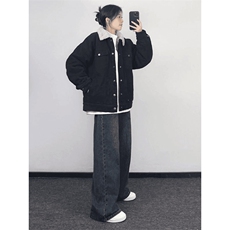 现货加绒牛仔棉服男冬季棉衣外套羊羔绒翻领夹克毛领MY1089-P110，男装夹克，星座1103-3
