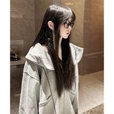 抖音得物高品质秋冬美式高街重磅结构辑明线纹理连帽卫衣外套W111，男装卫衣，电商A486