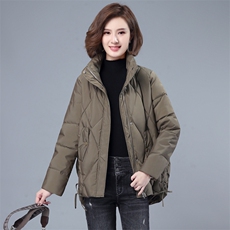啄木鸟女士短款羽绒棉服女款冬季2024新款中老年妈妈棉袄加厚棉衣，女装棉衣/棉服，简韵佳