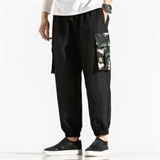 2021春秋季新款男装风宽松仙鹤印花休闲裤白墙风，男装休闲裤，电商B277(原6028)