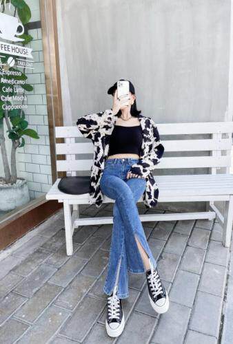 高弹显腿长喇叭裤，其它，迷斯佳绣