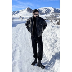 现货不缺货秋冬加棉加厚百搭皮衣夹克1209-1-JK13J-P108(网图），男装夹克，星座1209-1