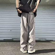 机能工装裤子男士夏季新款潮牌宽松直筒阔腿休闲长裤A892/P50，男装休闲裤，星座506