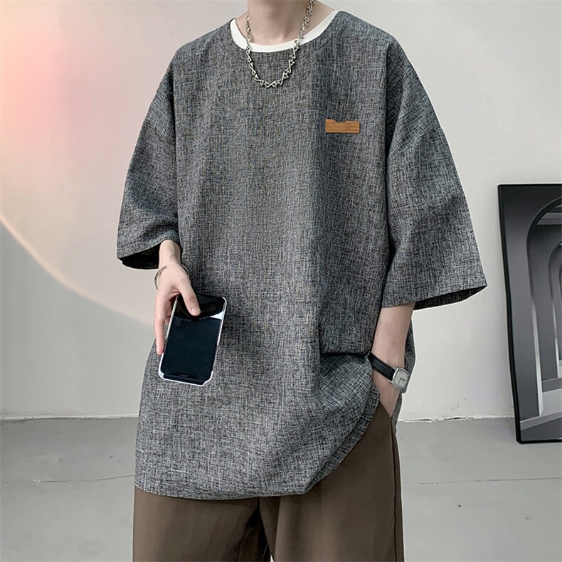 风复古亚麻短袖男棉麻t恤男半袖ZT71293-P35,男装T恤,电商A040