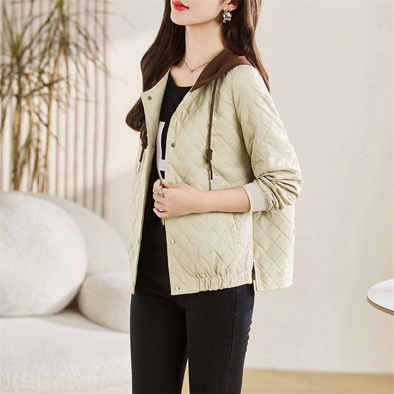短款外套女2023新款冬季夹棉夹克秋冬薄款时尚棉衣棉服，女装棉衣/棉服，贵人树