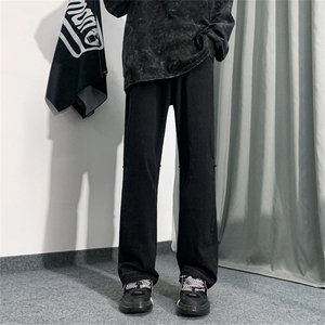 春季新款美式复古vibe裤子ins高街潮水洗黄泥染牛仔裤男N0932-P40图片