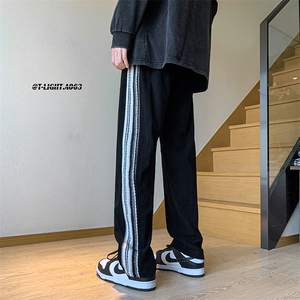 美式高街欧棉绒加绒加厚直筒休闲运动裤货号K682P60加绒P75控价98图片
