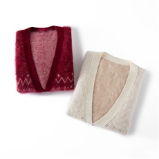 2025秋冬百搭时尚拉绒v领开衫纽扣羊绒衫，女装羊绒衫，戎叶云台