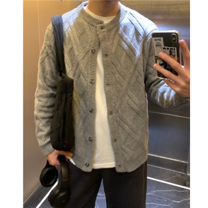 网络图！！！复古外套针织开衫宽松休闲男士针织衫D328-YY07-P70