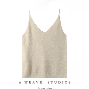 2025秋冬百搭时尚简约女v领吊带羊绒衫，女装羊绒衫，飞艺羊绒