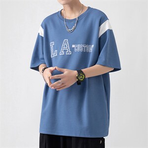新款夏季设计潮流男装时尚百搭圆领男士字母印花T恤ZDY3408-P48图片
