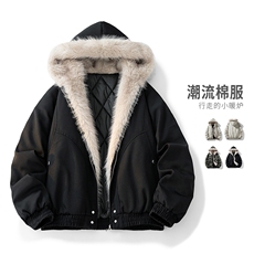 美式复古座山雕棉服男款冬季加厚保暖毛领棉衣外套MY2519-P98，男装棉衣，星座610（原A335）