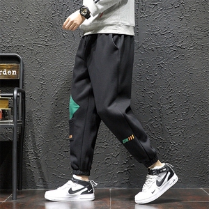 1春季日系撞色哈伦裤健身运动卫裤大码长裤休闲裤黑墙K01P55控78图片