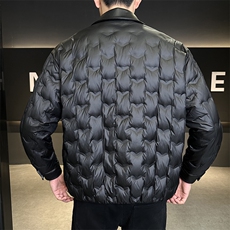 新标90白鸭绒男装羽绒服拼皮高级感外套C317-26762-P285，男装羽绒服，电商C317