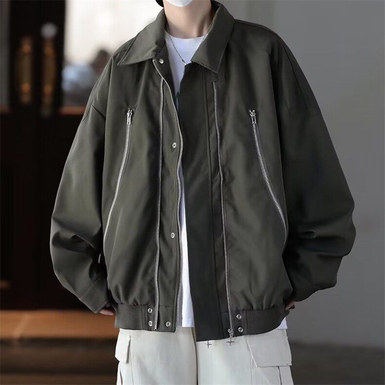 2023秋季新款拉链设计感美式高街夹克小众潮外套W137P70,男装夹克,星座1116-2