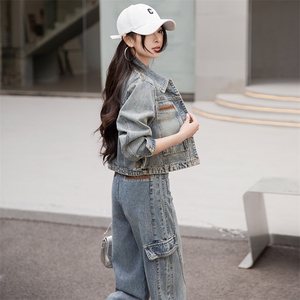 牛仔外套女洋气减龄显瘦春秋装2025新款轻熟风时尚气质两件套套装图片