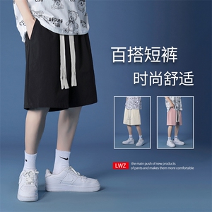 夏季潮流五分裤垂感简约色系亲肤舒适质感纯棉短裤 DK652-特批28图片