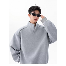网图美式休闲立领卫衣华棉复合卫衣时尚慵懒简约气质卫衣YY86-P65，男装卫衣，电商C216