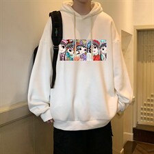 京剧脸谱风纯棉连帽大码运动帽衫宽松薄WY2250-P35加绒款-P40，男装卫衣，电商A040