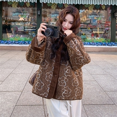 美拉德皮毛一体外套女2025冬季新款超好看高级感时髦显瘦毛绒上衣，女装短外套，2C317