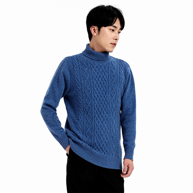 高翻领套头时尚都市长袖纯色2024年秋季羊毛衫，男装羊毛衫，牧绒家园高端店