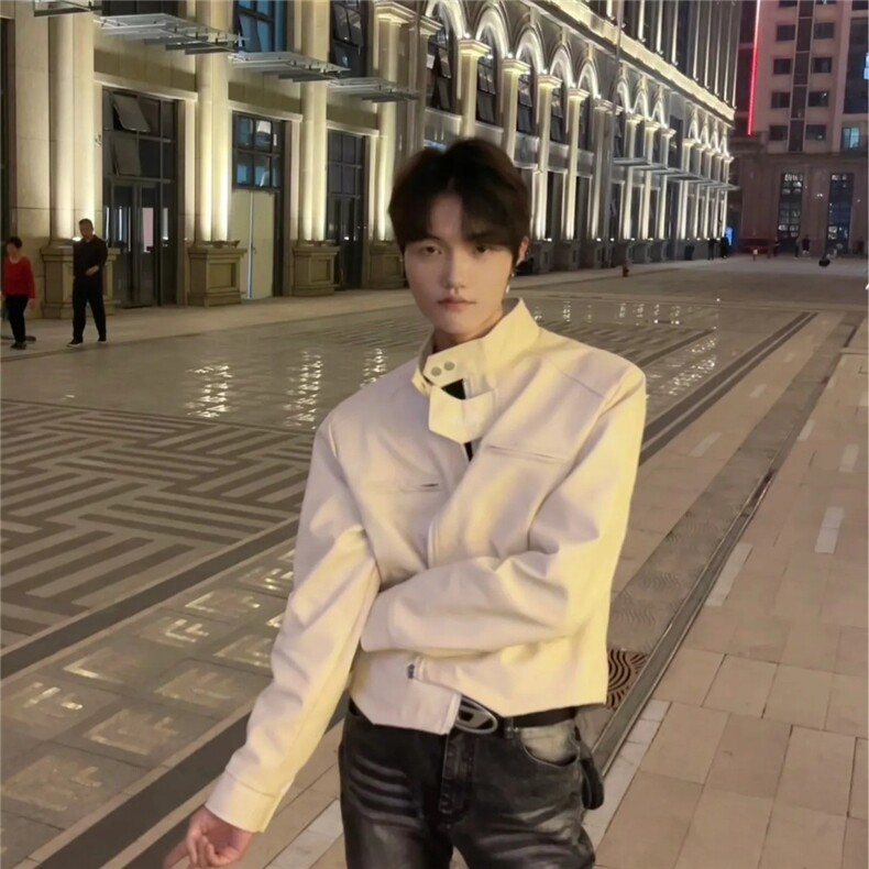 男女秋外套美式复古立领机车服高级感垫肩飞行员夹克,男装夹克,星座506A