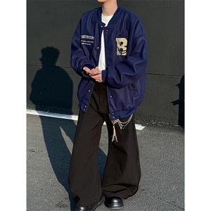 美式棒球服外套男款春秋2026新款复古宽松休闲潮牌夹克JK0663-P68图片