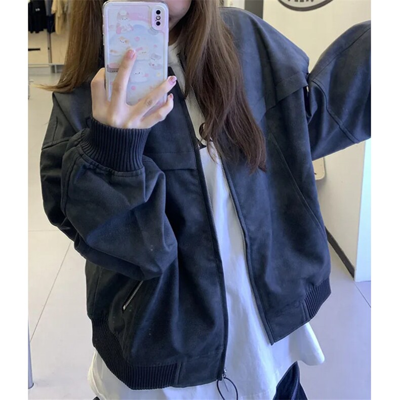 皮衣外套男秋季水洗做旧美式复古衣服春秋款街头夹克JLS127,男装夹克,星座1116A（原606A-3）