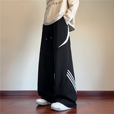 抖音品质美式条纹拼接设计感运动休闲卫裤B315-K25378-特p40控78，男装休闲裤，电商B315