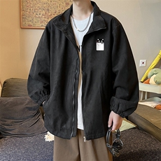 麂皮绒夹克男大码立领褂子外套JK85397-P68加绒款-P78，男装夹克，电商A040