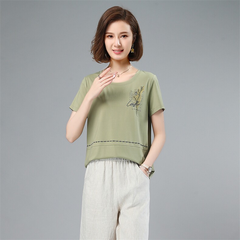 圆领短袖时尚气质T恤韩版优雅潮流2021年夏季,女装T恤,小林双子