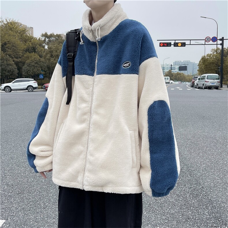 2021新款羊羔毛服港风日系休闲百搭时尚学生保暖外套W2269-P60,男装棉衣,星座512-4