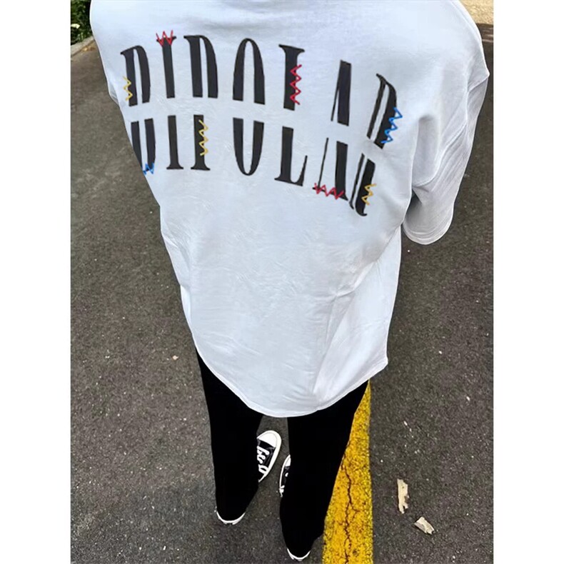 网图有货夏季设计感断开刺绣短袖T恤男女情侣宽松上衣A557-P35,男装T恤,星座1505