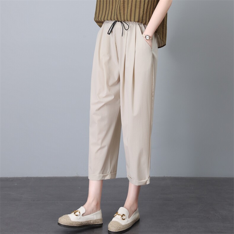 2024夏装休闲凉爽透气女士速干裤九分裤现货，女装休闲裤，木子恋