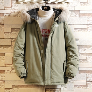 MM48131-P130 冬季大毛领衣男士大码加厚袄男服 砖墙挂拍图片