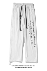 2024春夏衔接白底大码风印花棉麻长裤M-5XHK24177-特P35，男装休闲裤，电商A022