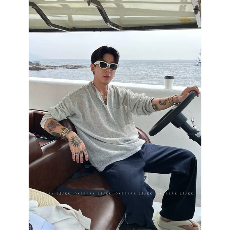 老钱风毛衣文艺时尚日系流行新款气质百搭慵懒简约ZZS131P45,男装针织衫/毛衣,电商D256-1(原A064-1)