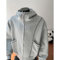 重磅全棉420克双拉链开衫卫衣暨明线连帽外套男潮RH5356-P57，女装短外套，星座610B-1