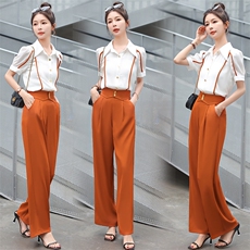 阔腿裤拼接套装2023年夏装新款百搭时尚大方个性气质显瘦两件套，女装套装/套裙，米雪儿