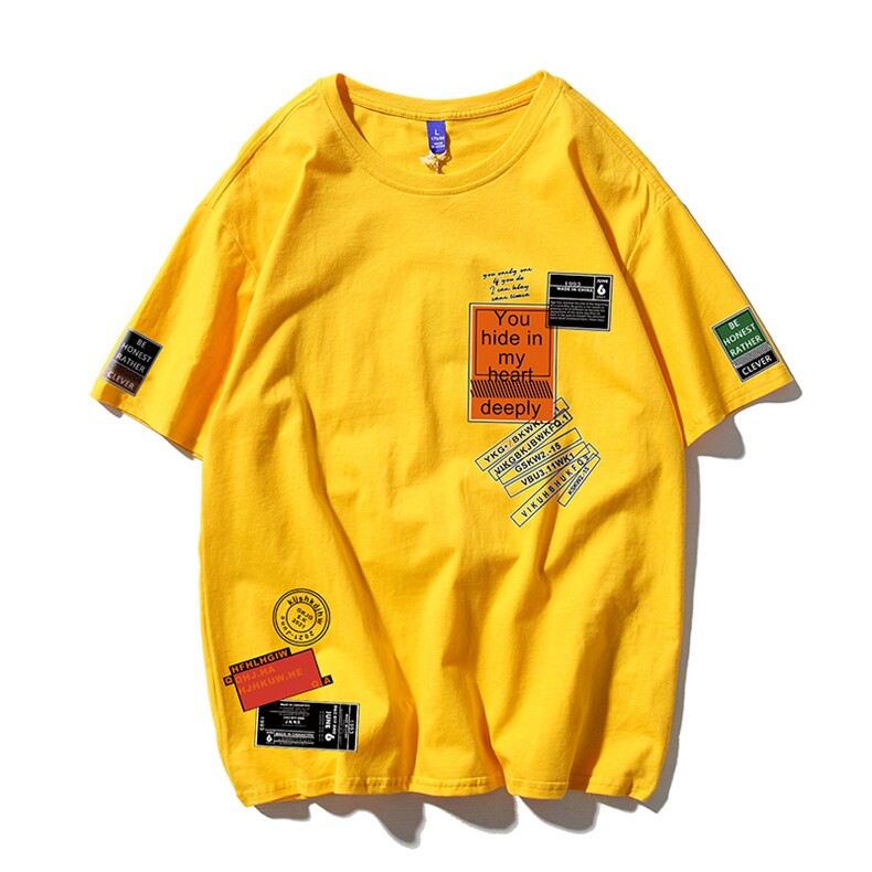 T恤潮流圆领男港风印花宽松百搭休闲时尚短袖DS-B299-ZY1217P25,男装T恤,电商A061-1