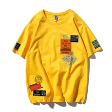 T恤潮流圆领男港风印花宽松百搭休闲时尚短袖DS-B299-ZY1217P25，男装T恤，电商A061-1