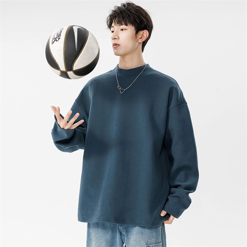 秋冬半高领德绒卫衣男有加绒WY972-P35,男装卫衣,星座210-1