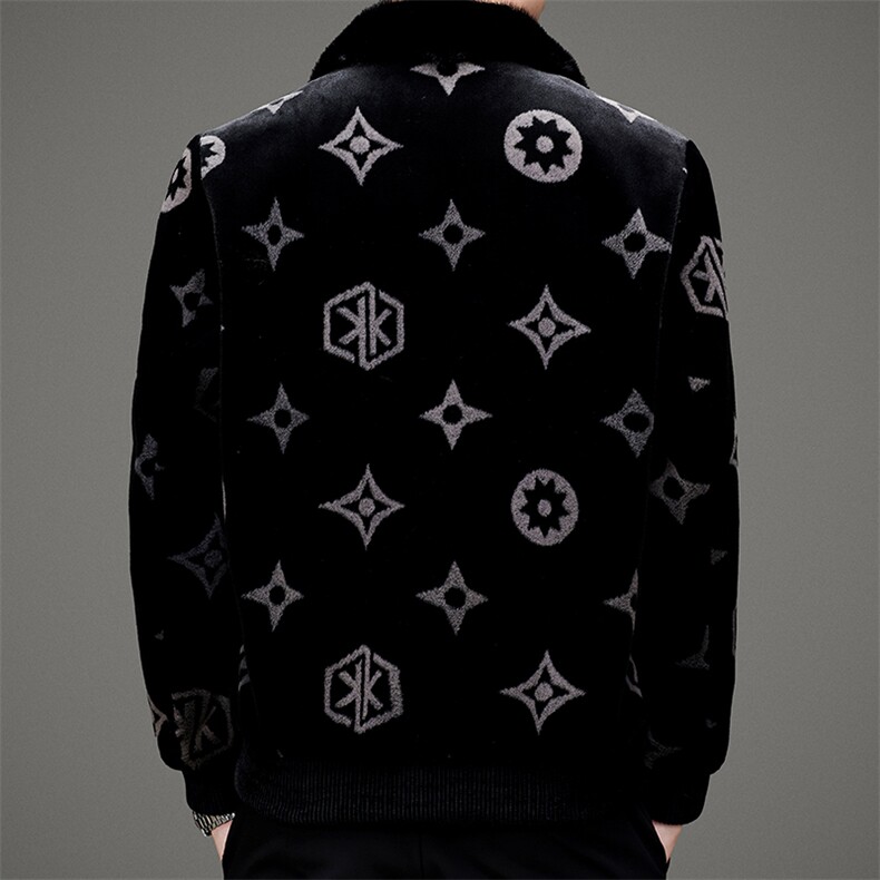秋冬季外套男士翻领潮流中年商务休闲金貂绒夹克SNNJDR11888-P460，男装夹克，电商B212（原钱塘6029）