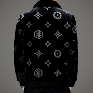 秋冬季外套男士翻领潮流中年商务休闲金貂绒夹克SNNJDR11888-P460图片