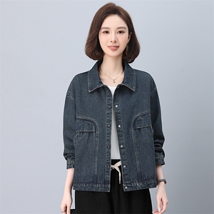时尚休闲牛仔女2025春秋新款宽松大码中年妈妈洋气减龄图片