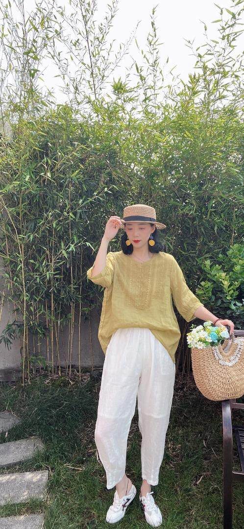 纯苎连衣裙小衫裤子裙子衬衣 时尚风 风淑女风休闲风，女装连衣裙，川哲