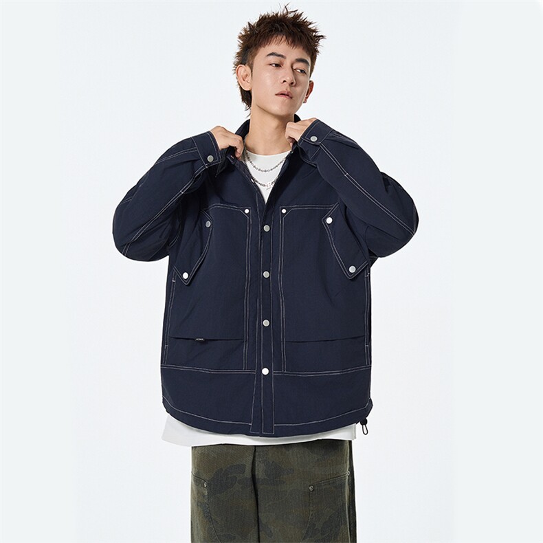秋季新款现货翻领夹克男宽松上衣外套DSA157B-JK7963-特P70,男装夹克,电商A157B
