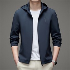 2023年春季新款潮流商务休闲时尚外套男装连帽纯色中青年男士上衣,男装夹克,电商B212（原钱塘6029）