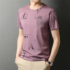 GR8602男士丝光棉夏季新款短袖t恤青年休闲纯色免烫体恤修身P40，男装T恤，电商B212（原钱塘6029）