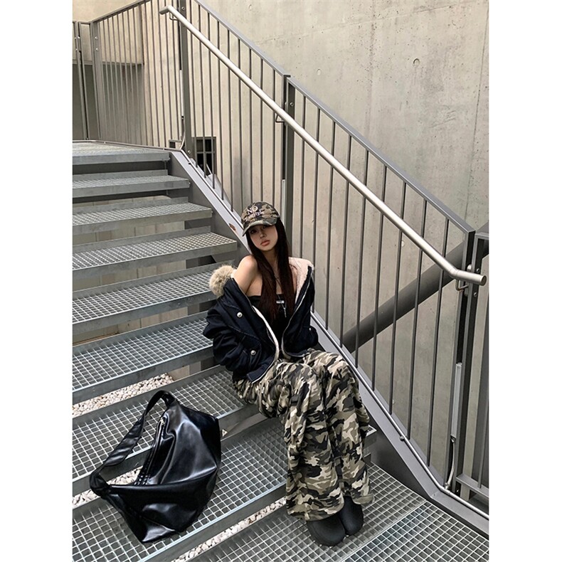 现货重磅boxy短款棉衣座山雕大毛毛领男女棉服水洗工装厚外套,男装棉衣,电商A486